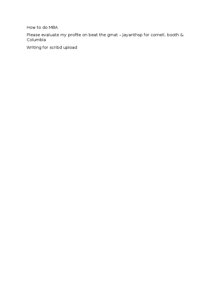 MBA Profile Evaluation for Top Schools | PDF