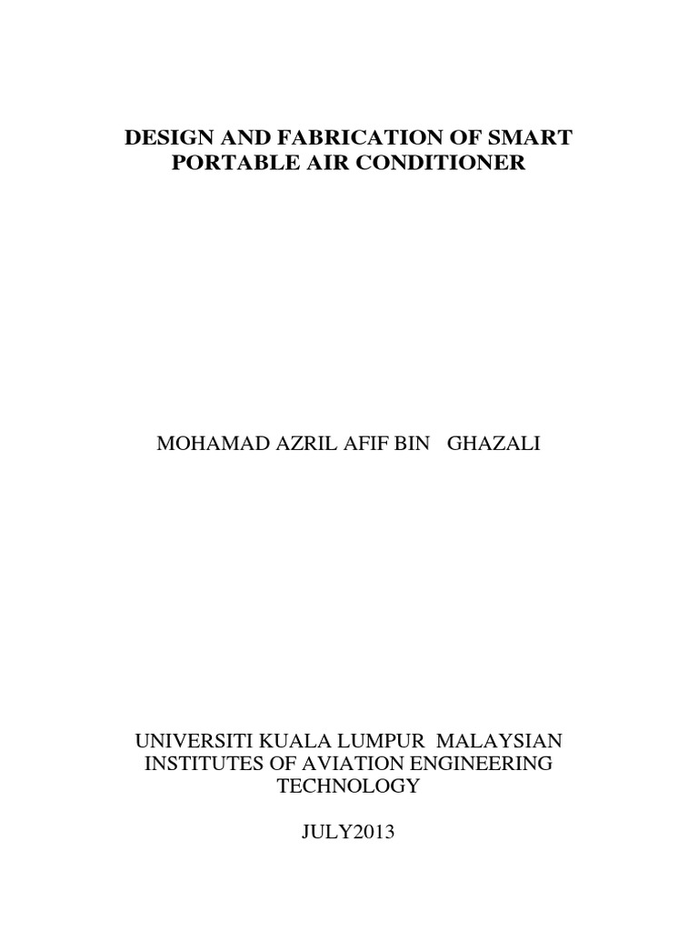 Smart Portable Air Conditioner Design | PDF | Air Conditioning ...