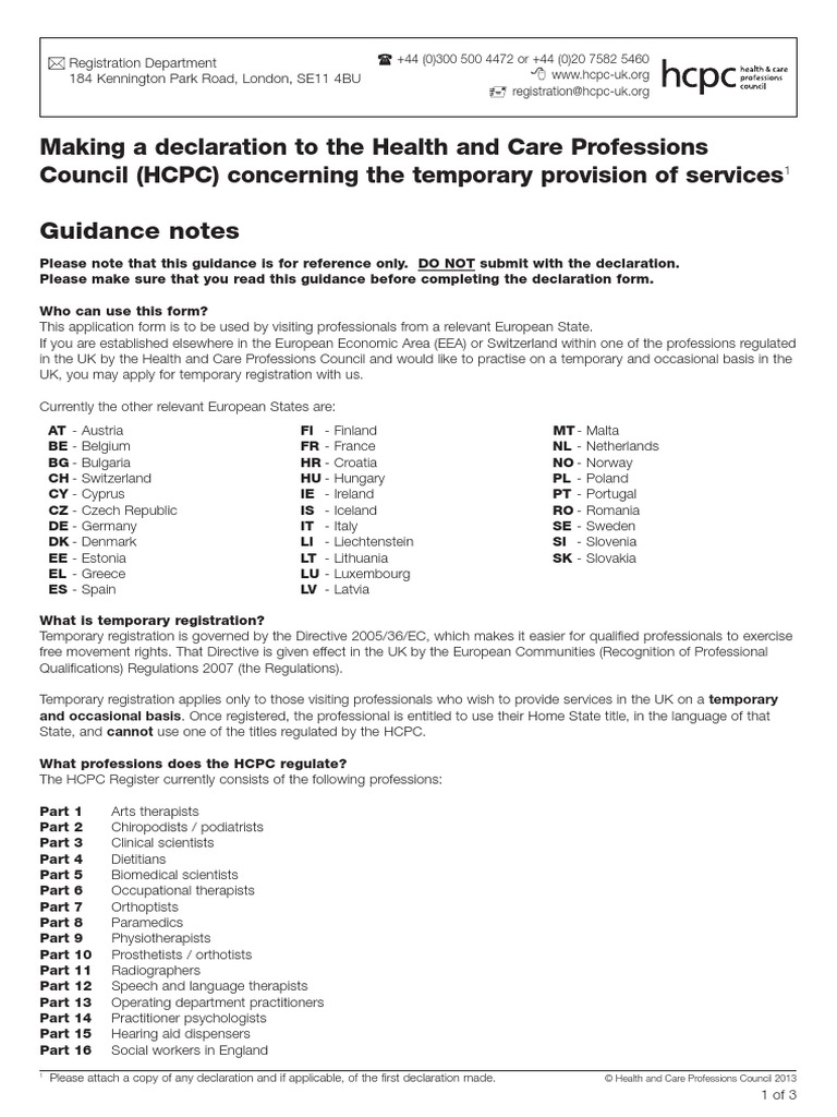 temporary registration hcpc | profession | psychologist