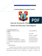 Plan de Mantenimiento o Soporte Tecnico 2015