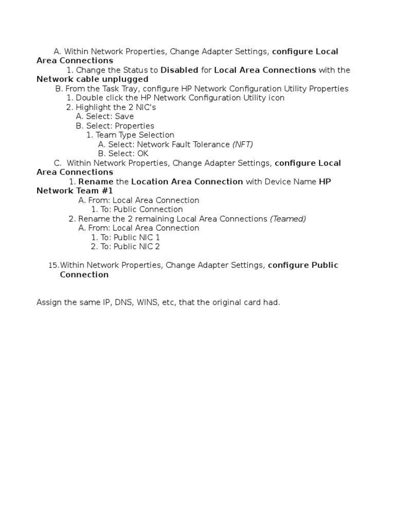 Network Adapter Configuration Guide | PDF