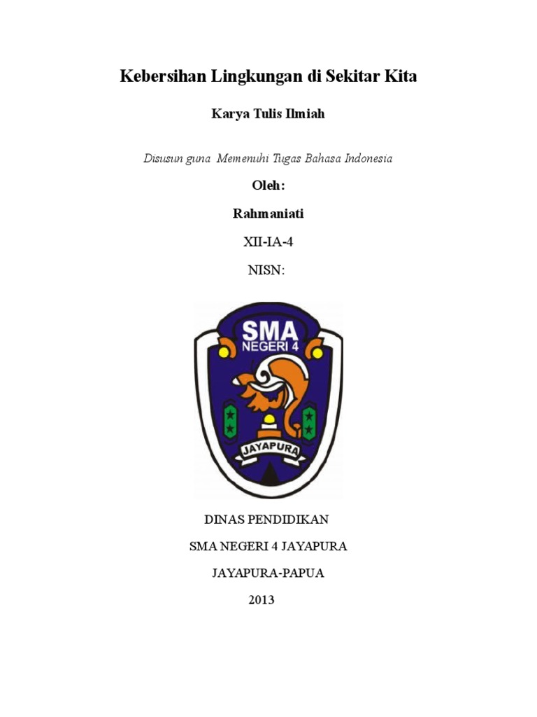 Kebersihan Lingkungan Di Sekitar Kita Rahma