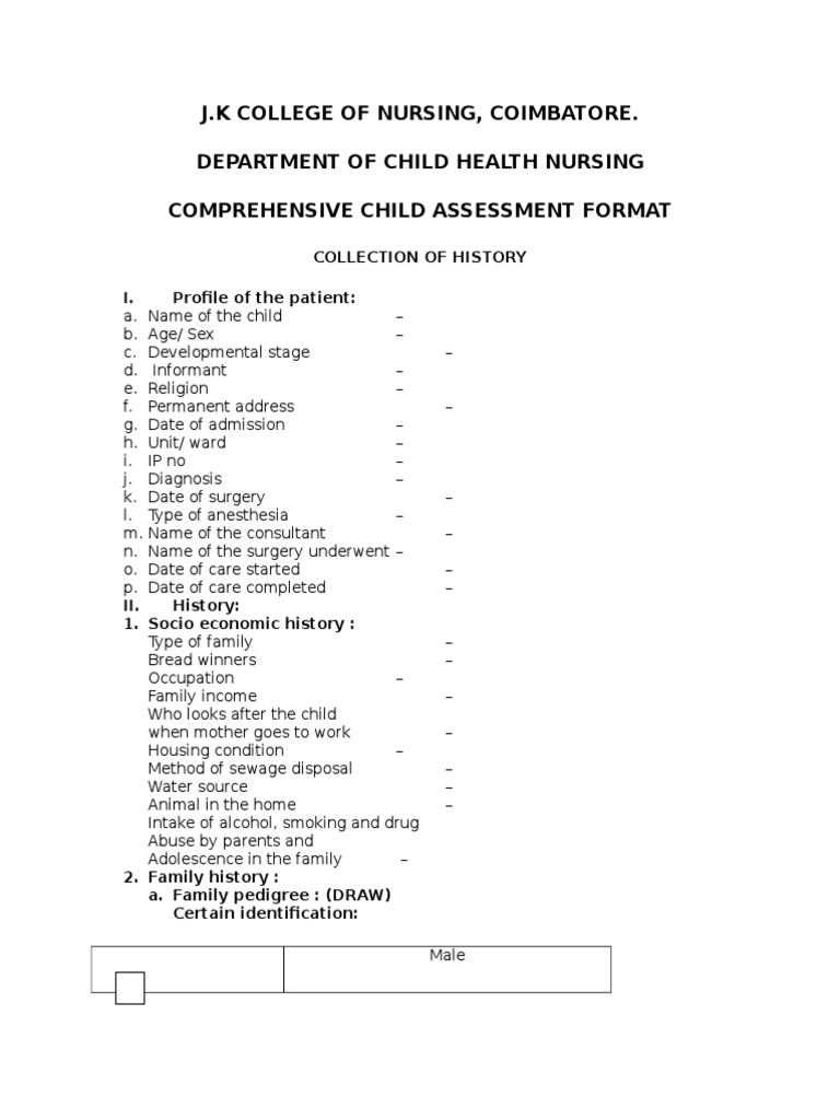 Child Health Nursing History Format | PDF | Bulimia Nervosa | Pregnancy