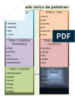 LUP - Listado Único de Palabras-2016: Tema 2: Vida Tema 1: Agua Potable