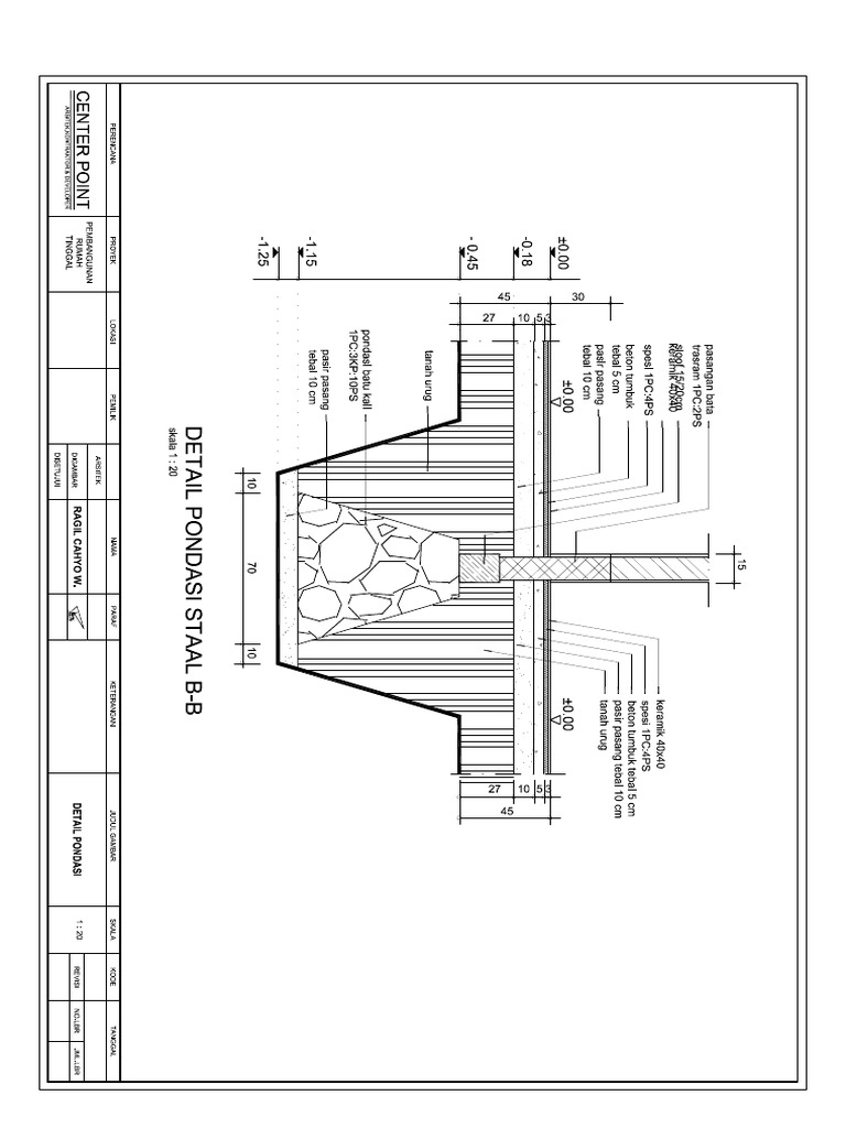 Detail Pondasi B | PDF