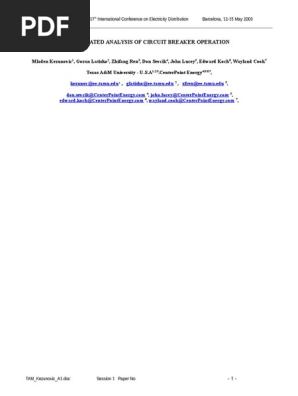 Automated Analysis of Circuit Breaker Operation - CIRED 2003