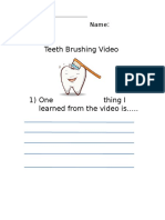 Teeth Brushing Video Worksheet 1