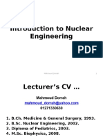 Introduction To Nuclear Engineering: Mahmoud Dorrah 1