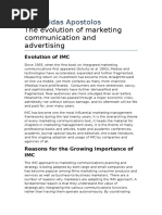 The Evolution of Marketing Communication and Advertising