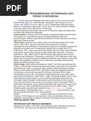 Sejarah Perkembangan Peternakan Sapi Perah Di Indonesia