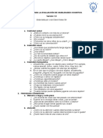 Evaluación habilidades cognitivas