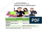 programas ofertados para el semestre 2016  1 