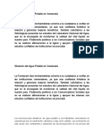 Situación Del Agua Potable en Venezuela