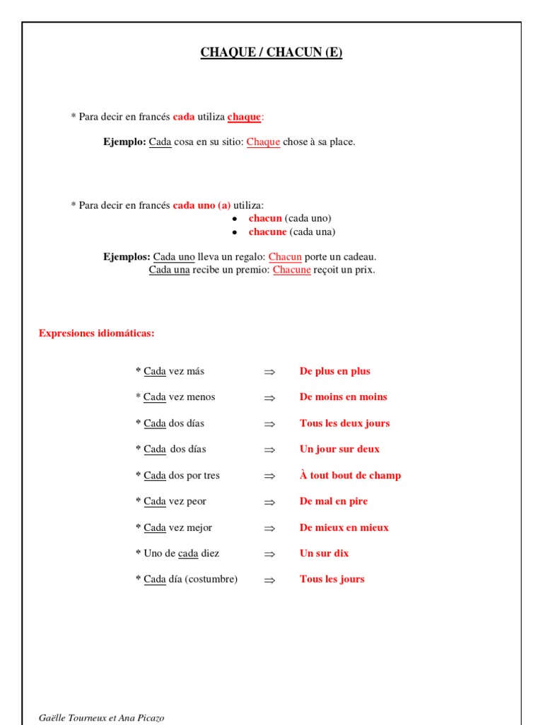 Chaque Ou Chaques ? Chacun Ou Chacuns – LGYC