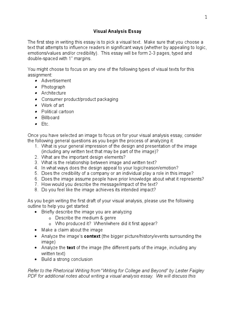 Visual Analysis Essay  Essays  Communication