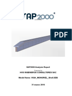 SAP2000 Analysis Report for VIGA_MONORIEL_Shell.SDB