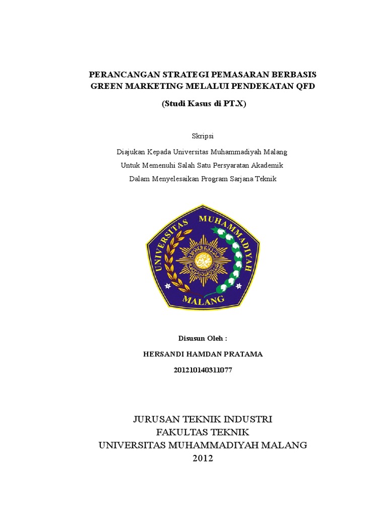 aspek pemasaran dalam kewirausahaan Perancangan Strategi Pemasaran  Berbasis Green Marketing 