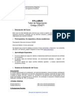 Syllabus Pregrado de Taller de Negociacion 2015