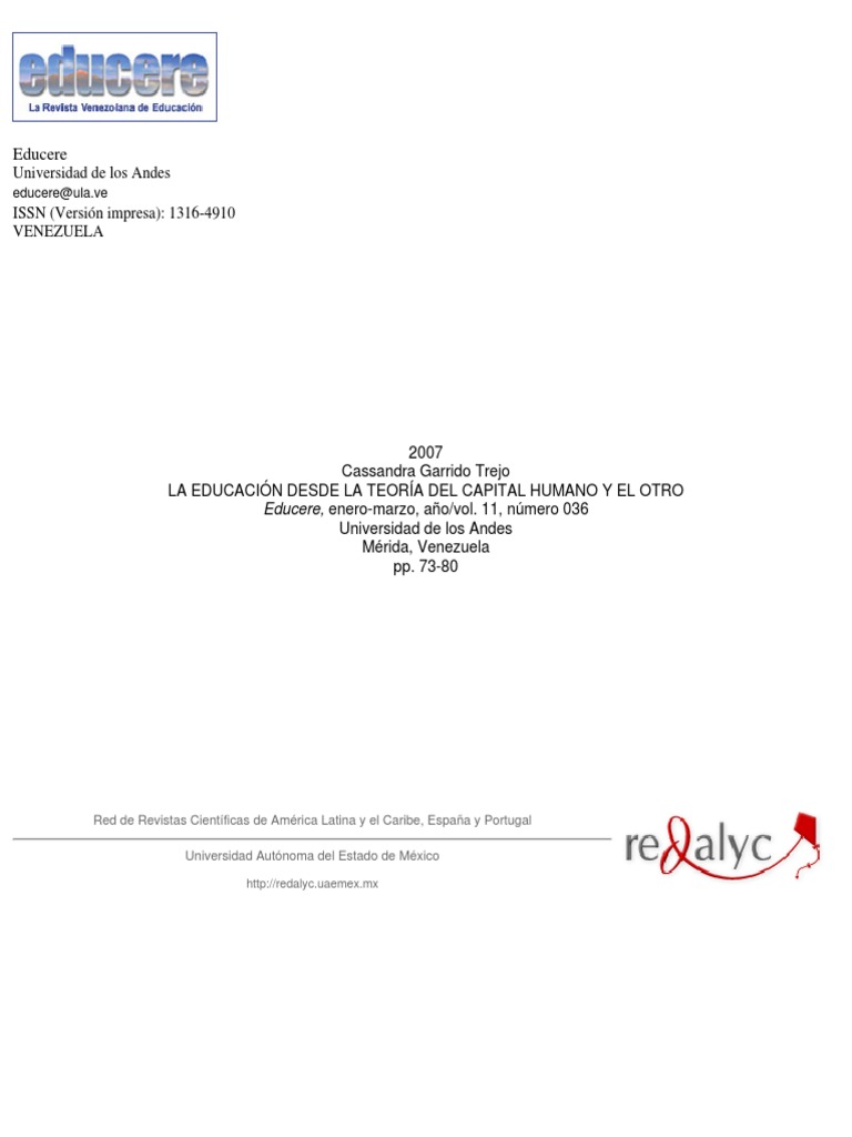 La Educación Desde La Teoria Del Capital Humano y El Otro | Descargar