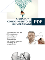 Ciencia y Conocimiento en Las Universidades