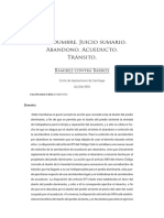 Servidumbre. Juicio Sumario. Abandono. Acueducto. Tránsito