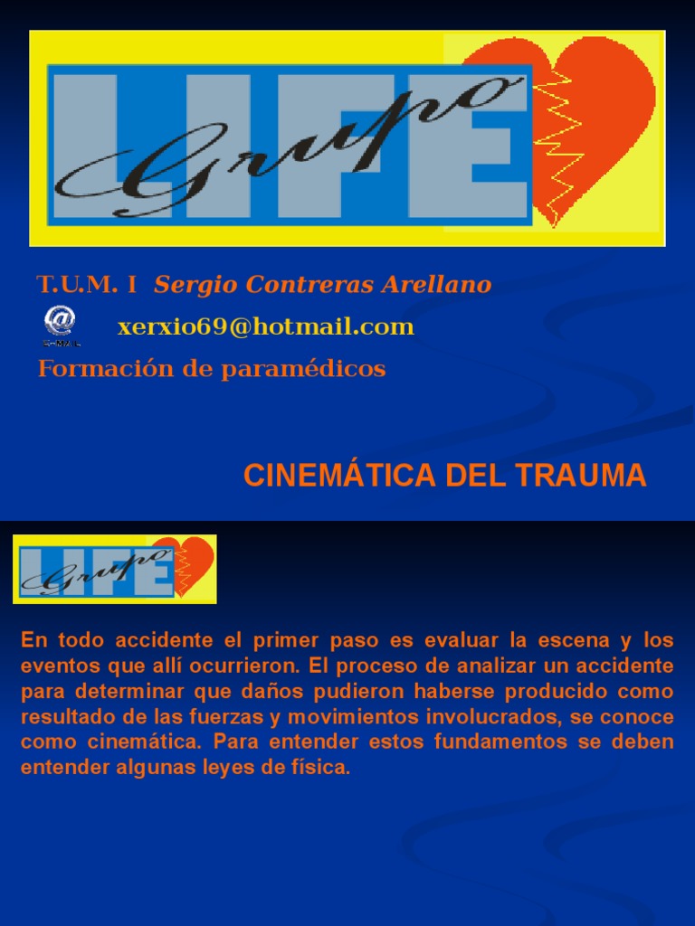 Cinemática del Trauma en Accidentes | PDF | Lesión | Cinemática