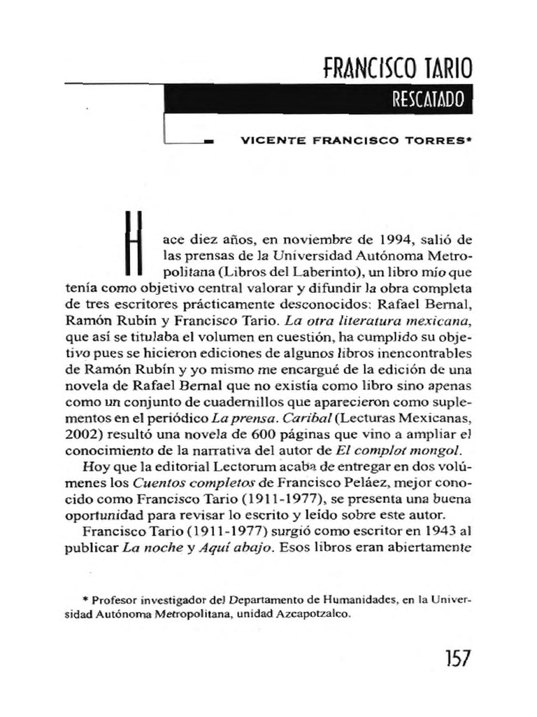 Francisco Tario Rescatado | PDF | Fantasía | Literatura de fantasía