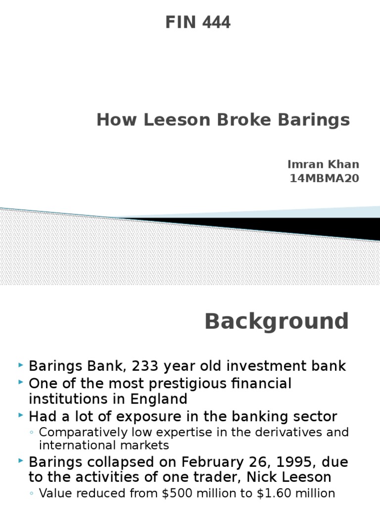 Barings BANK PDF Futures Contract Margin (Finance)