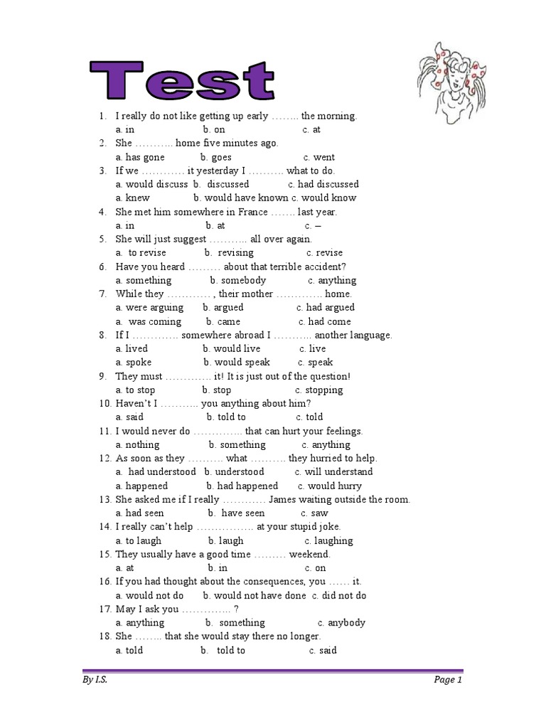 Upper Intermediate Grammar Test | PDF