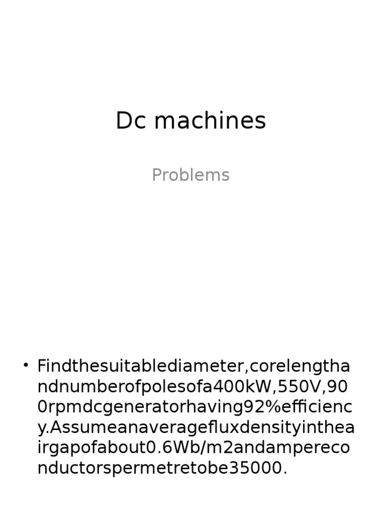 DC Generator Design Calculations | PDF