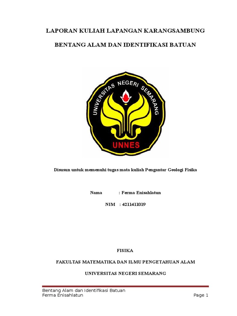 Laporan Kuliah Lapangan Karangsambung