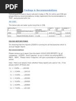 FBL Findings & Recommendations