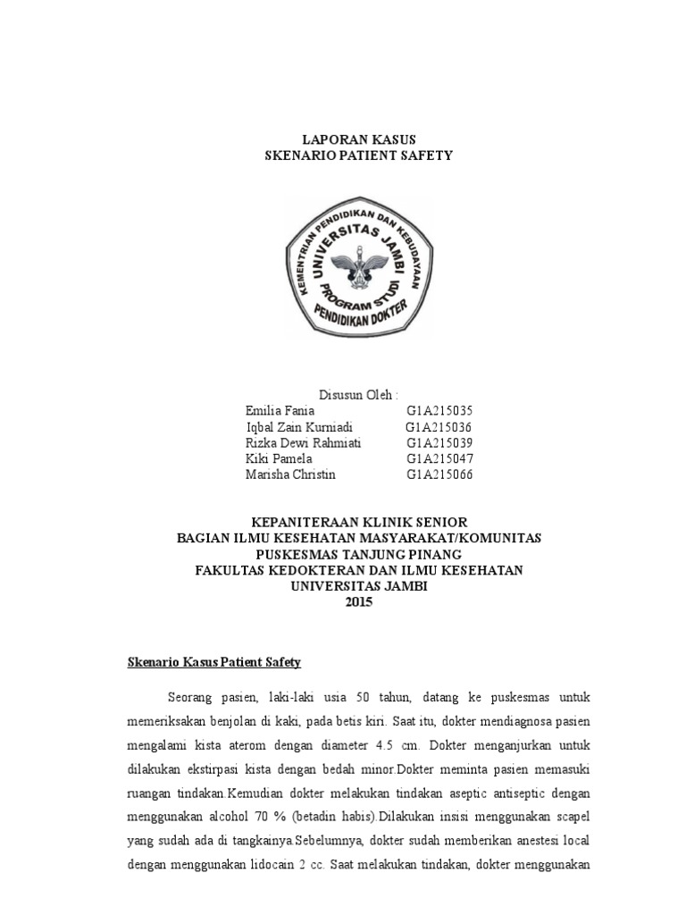 Contoh Kasus Patient Safety Dan Pemecahannya Barisan Contoh