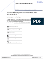 Interrater Reliability and Concurrent Validity of the HCR 20 Version 3