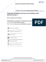 Interrater Reliability and Concurrent Validity of The HCR 20 Version 3
