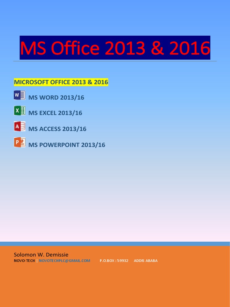 microsoft office 2016 step by step pdf free download