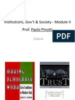 Institutions, Gov't & Society - Module II Prof. Paolo Pinotti