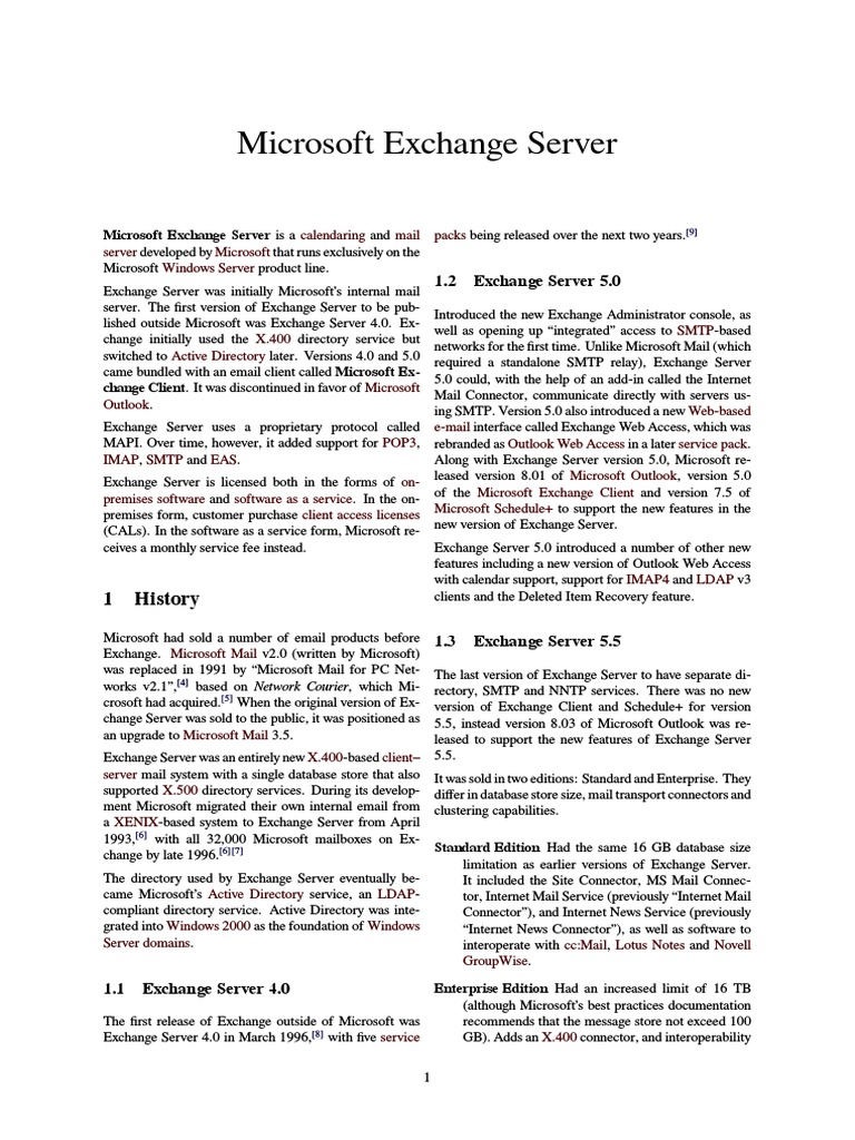 Microsoft Exchange Server (WIKI) | PDF | Microsoft Exchange Server ...