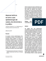 LOAYZA, Jerjes. Avances Teoricos en Torno a Una Epstemologia Del Cuerpo Las Emociones y Lo Politico