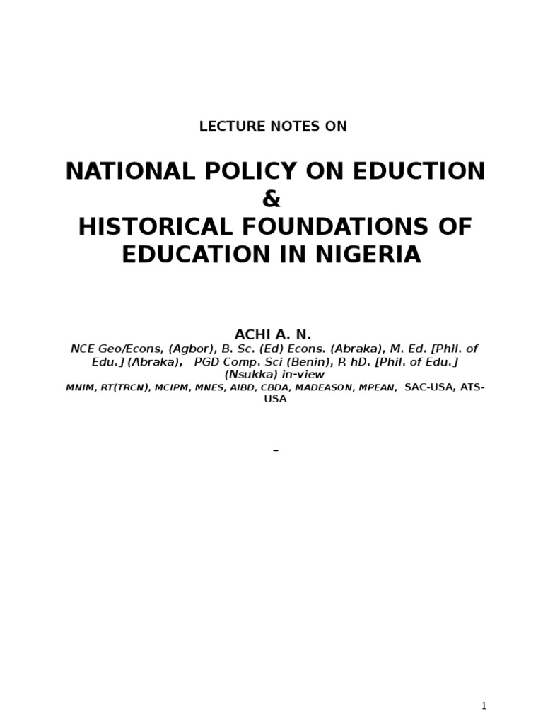 history of education in nigeria by fafunwa