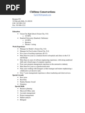 made up resume