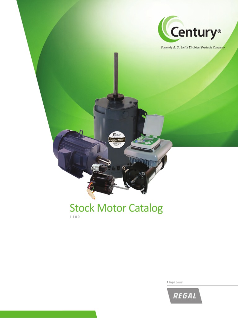 1100 Century Stock Motor Catalog PDF | PDF | Mechanical Fan