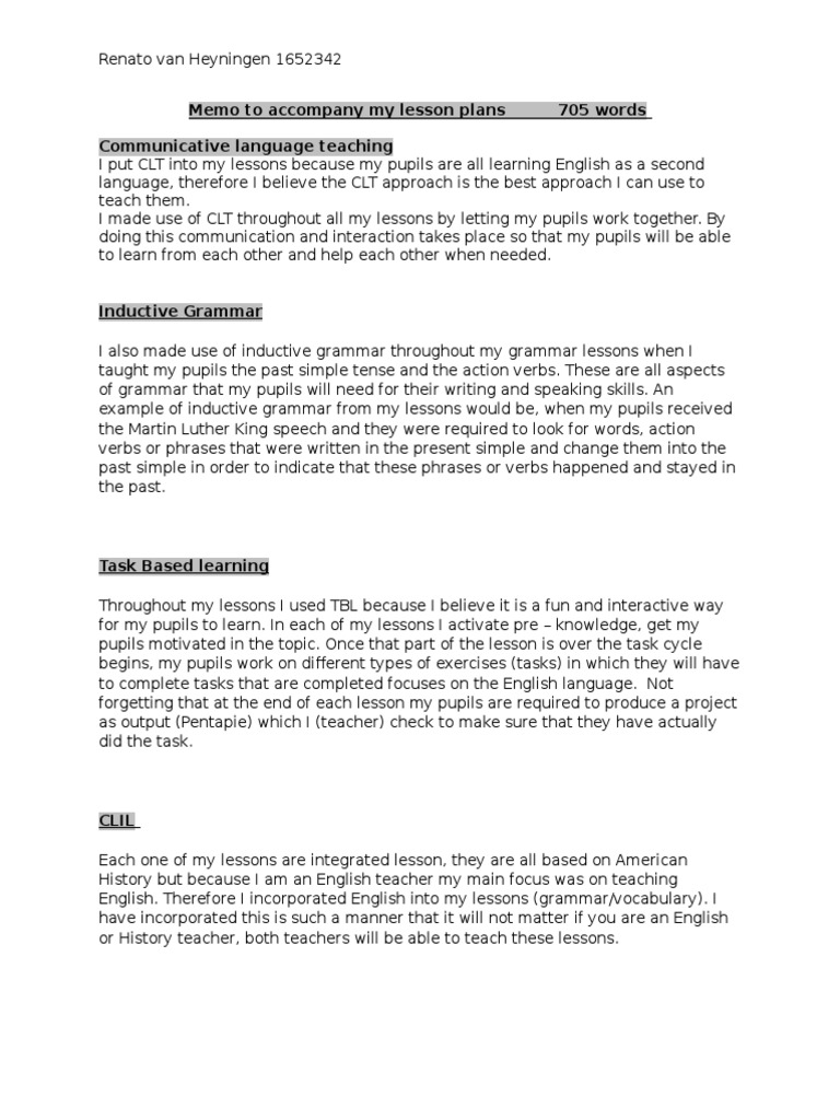 official memo to my lesson plans Vocabulary Language