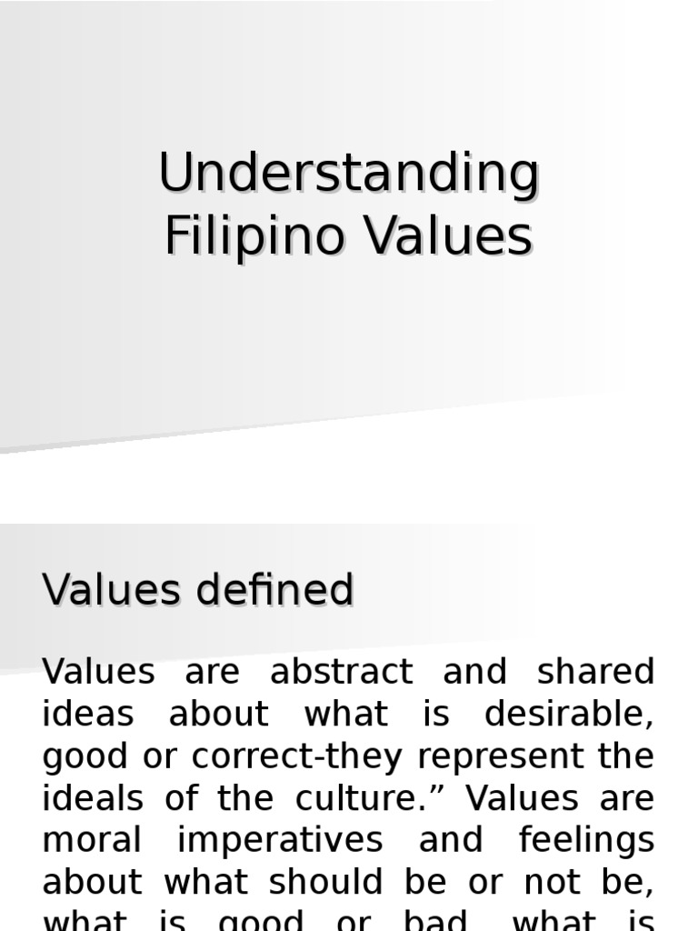 Understanding Filipino Values | PDF | Value (Ethics) | Philippines
