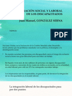  La Integración Social y Laboral de Los Discapacitados