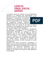 La Violencia Emocional Hacia Las Mujeres