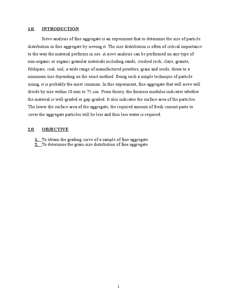 Sieve Analysis Of Fine Aggregate Materials Nature