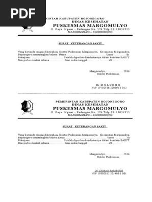 Surat Keterangan Sakit Dan Rwt Inap