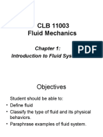 CLB 11003 Fluid Mechanics: Introduction To Fluid Systems