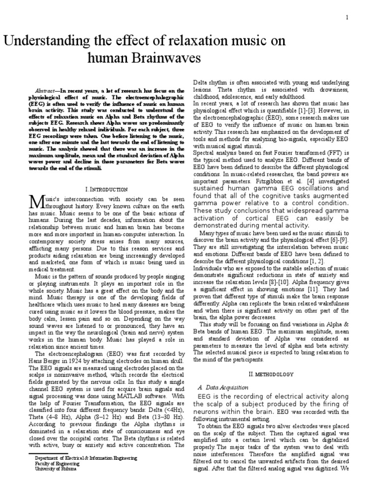 Research On Music & Human Brain Waves | PDF | Electroencephalography ...